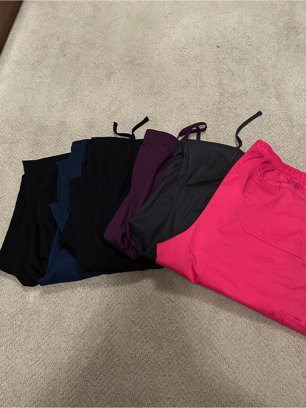 6 Cherokee workwear women’s scrub pants- Pink, Gray, Purple, Navy, Black x 2
